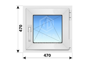 Поворотно-откидное пластиковое окно 470x470